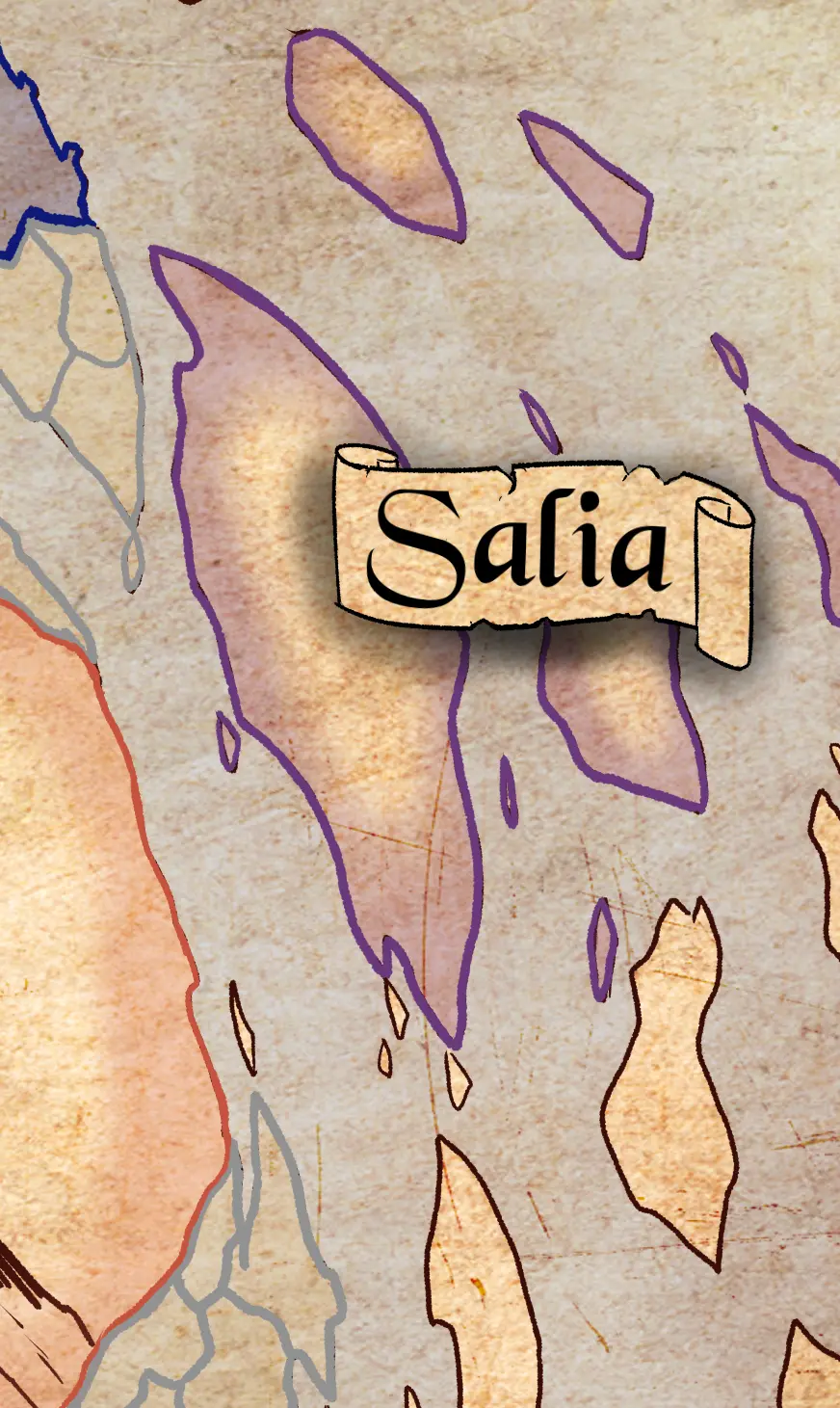 A map section showing the islands of Salia.